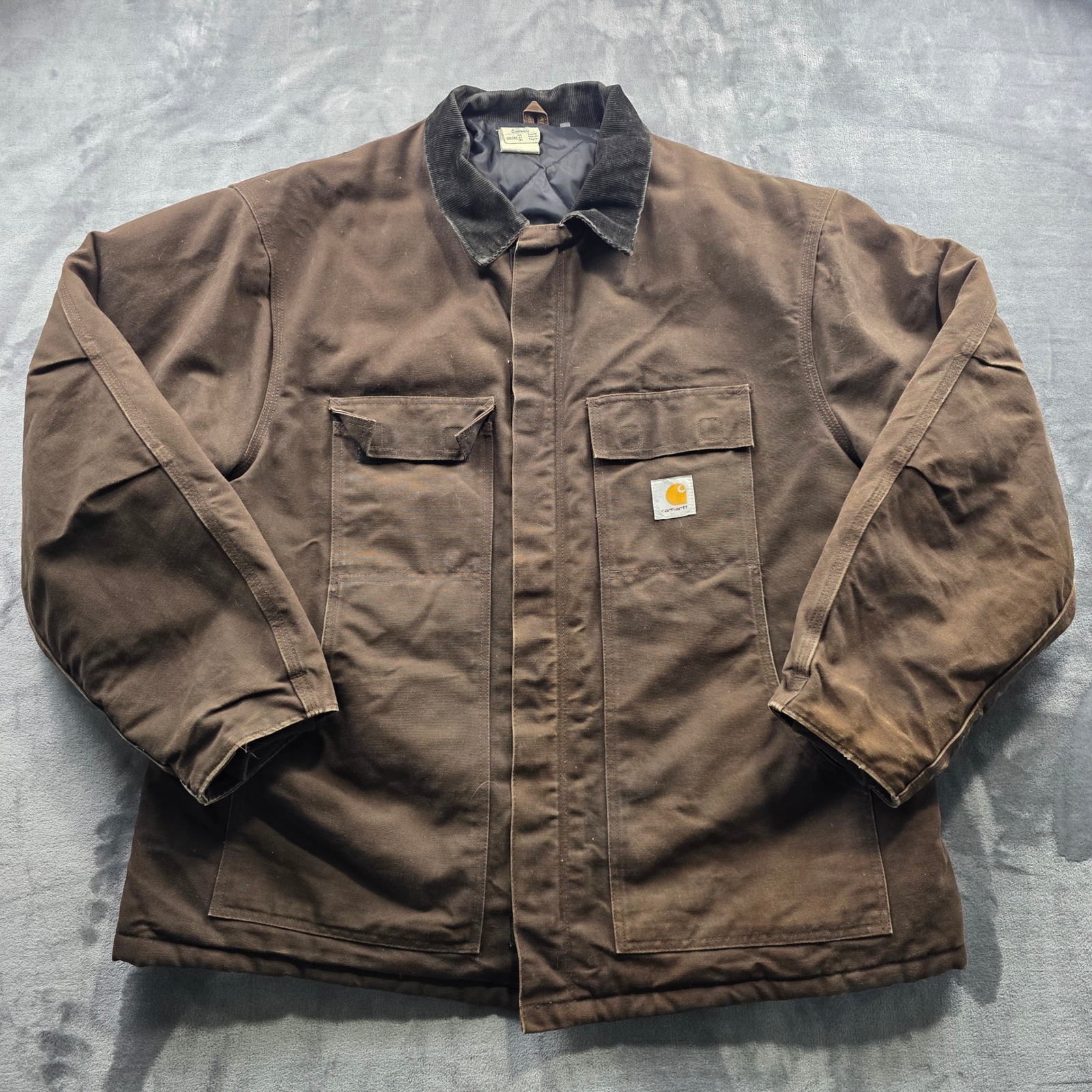 Carhartt Arctic Traditional Coat 52 Brown Mens Regular Cotton Duck Quilt Lined